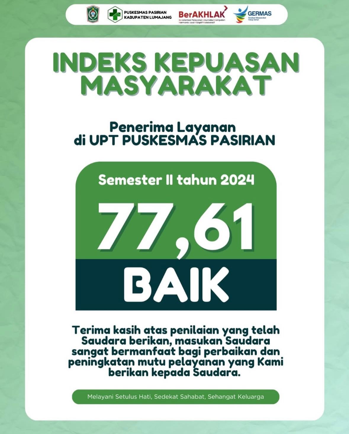 INDEKS KEPUASAN MASYARAKAT TAHUN 2024