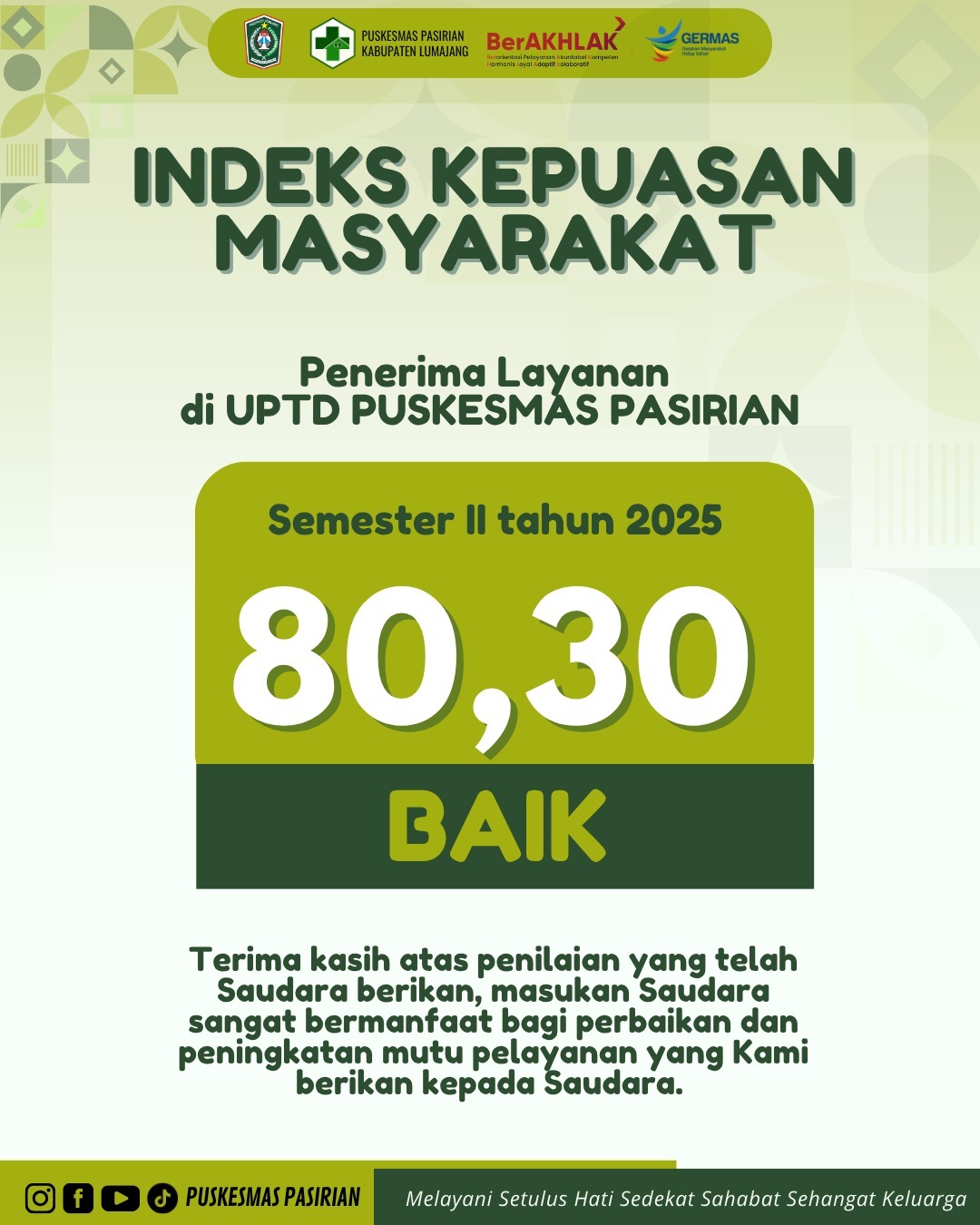 INDEKS KEPUASAN MASYARAKAT TAHUN 2025 SEMESTER II
