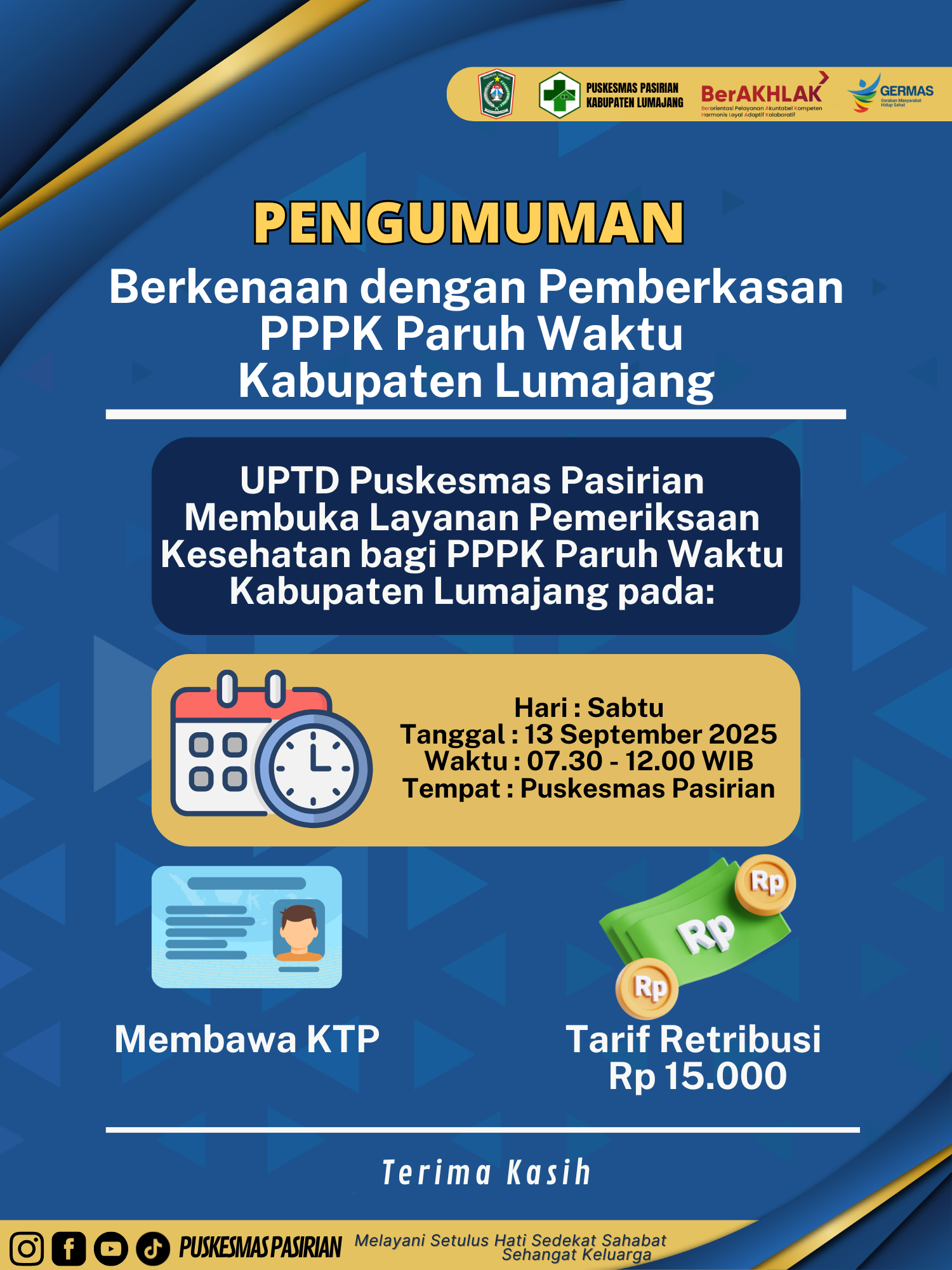 Pelayanan Pemeriksaan Kesehatan bagi PPPK Paruh Waktu Kabupaten Lumajang